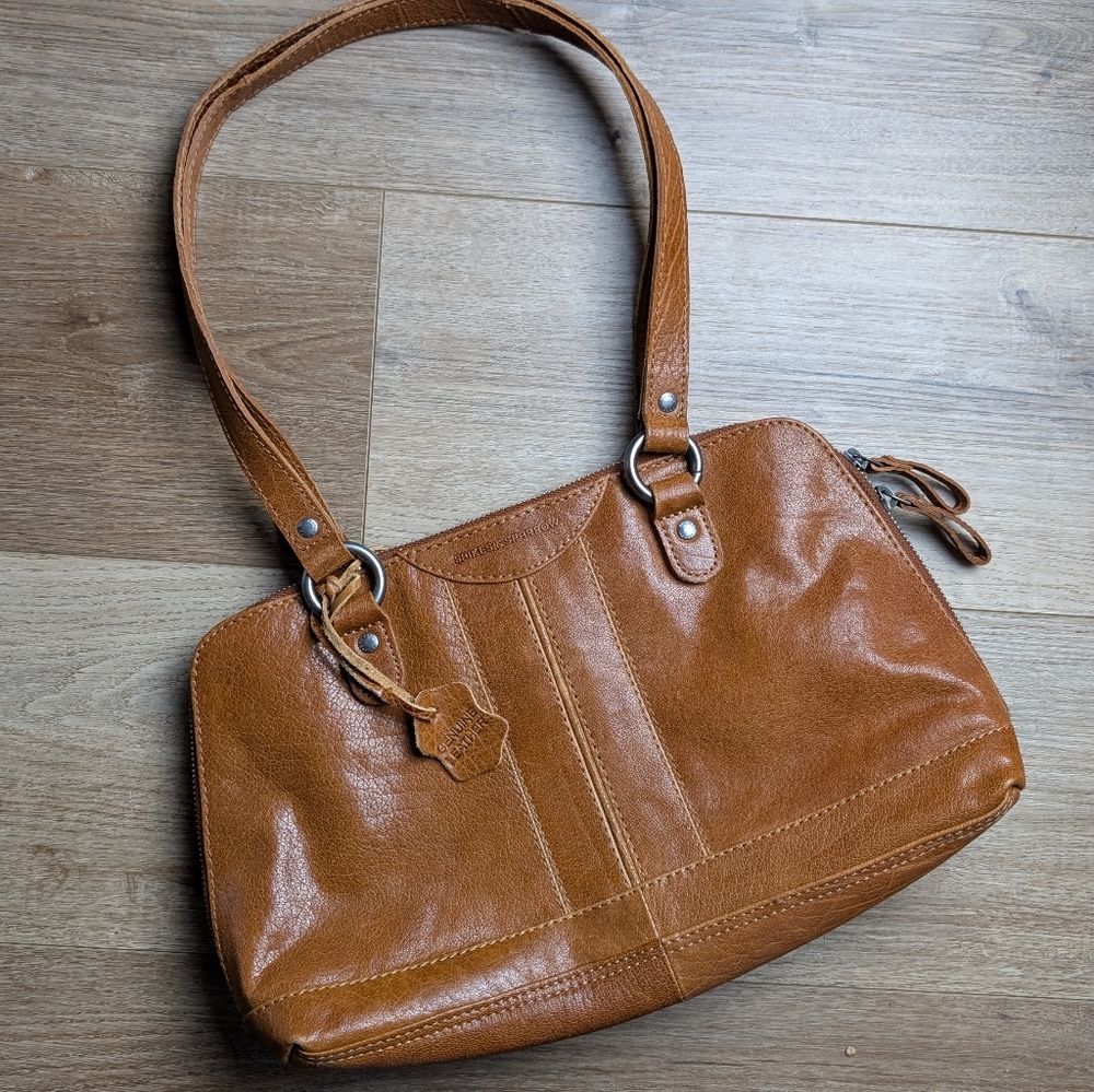 Spikes And Sparrow Brown Leather Purse Shoulder Bag